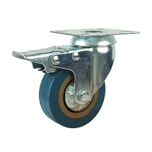 SCgb 25L - Аппаратное колесо 50 мм пластиковые шинка и обод (площадка, поворотн., тормоз, подш. скольж.)