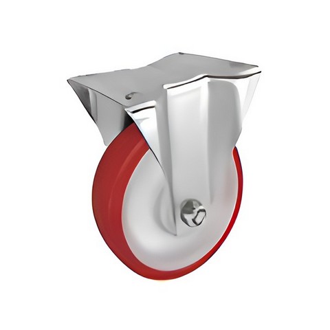 FPp 80 SS - Полиуретановое колесо 200*50 мм (нерж.сталь, площ., непов, обод PP, шарикоподш.)